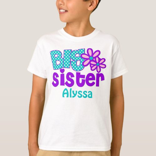 Big Sister Purple Teal Personalized shirt