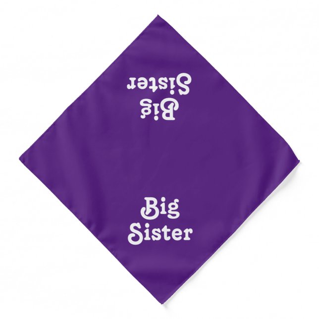 Big Sister purple violet custom cute dog pet  Bandana (Front)