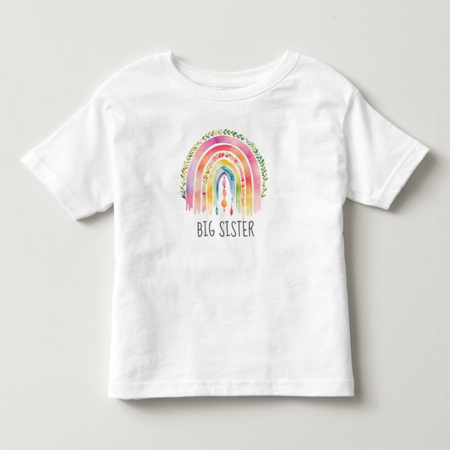 Big Sister Rainbow matching outfit Toddler T-shirt (Front)