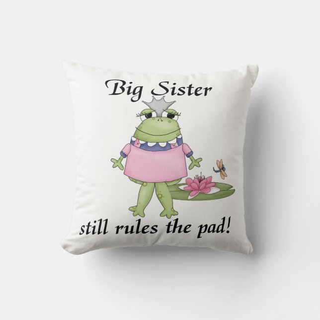 Big Sister Rules the Pad Gifts Throw Pillow (Front)