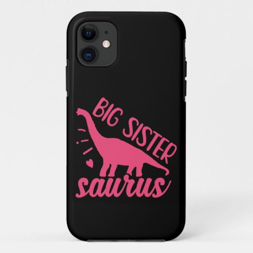 Big Sister Saurus in Pink iPhone 11 Case