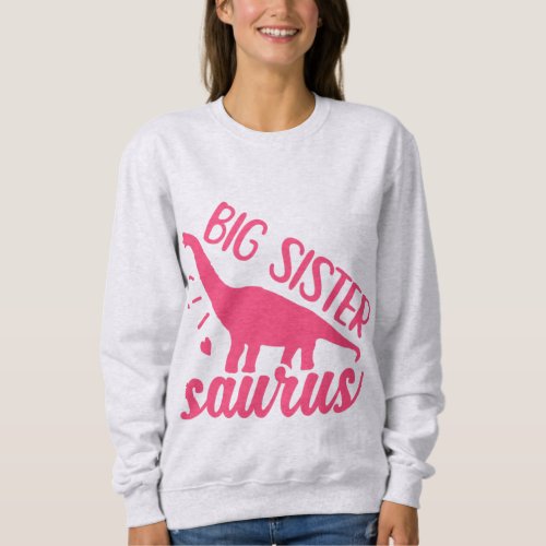 Big Sister Saurus in Pink Sweatshirt