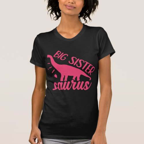 Big Sister Saurus in Pink T_Shirt