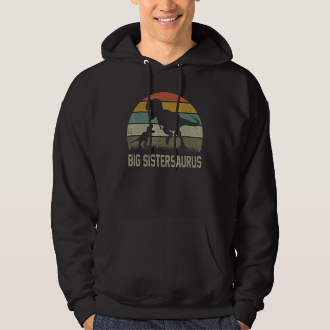 Big Sister Saurus T Rex Dinosaur Big Sistersaurus  Hoodie (Front)
