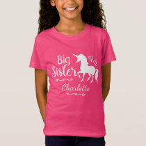 Big Sister Sibling Kids Unicorn Silhouette Girls T-Shirt