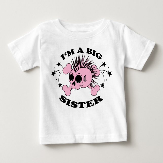 Big Sister Skull Baby T-Shirt (Front)