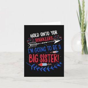 Big Sister Sparkler 4th Of July Pregnancy Announce Card