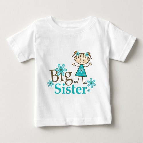 Big Sister Stick Figure Baby T_Shirt