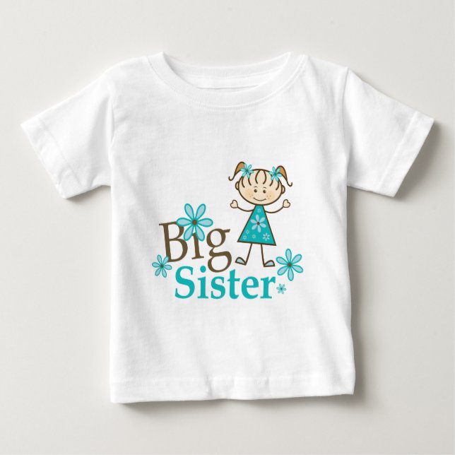 Big Sister Stick Figure Baby T-Shirt (Front)