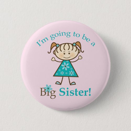 Big Sister Stick Figure Button