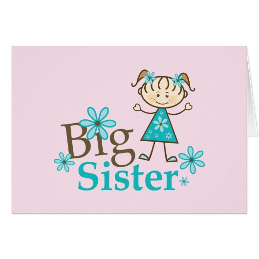 Big Sister Stick Figure Cards (Front Horizontal)