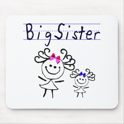 Big sister stick figure mouse pad