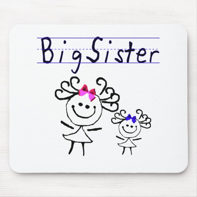 Big sister stick figure mouse pad (Front)