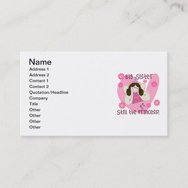 Big Sister Still the Princess Business Card (Front)