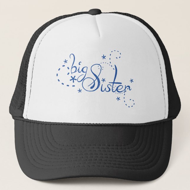 Big Sister Swirl Design Trucker Hat (Front)