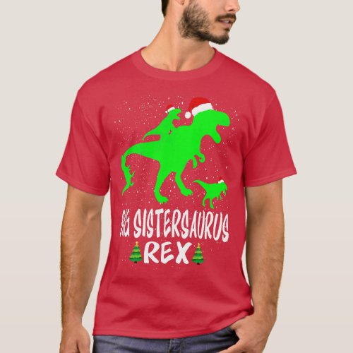 Big Sister T Rex Matching Family Christmas Dinosau T_Shirt