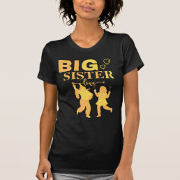 Big Sister T-Shirt for  Girl- gold Big Sister Shir