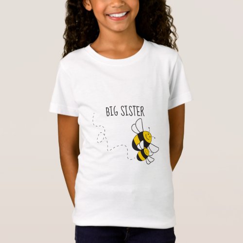 Big sister to be bee bumblebee t_shirt for girls