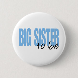 Big Sister To Be (Blue Block Font) Button