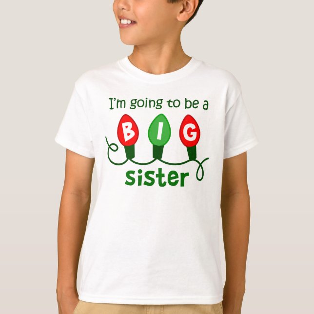 Big Sister to be Christmas lights T-Shirt (Front)