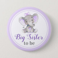Big Sister to be New Sis Baby Girl Shower Elephant
