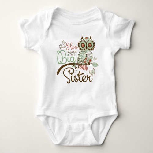 Big Sister To Be Owl Baby Bodysuit