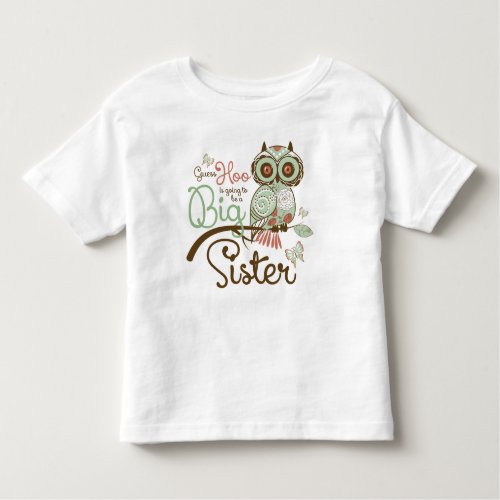 Big Sister To Be Owl Toddler T_shirt