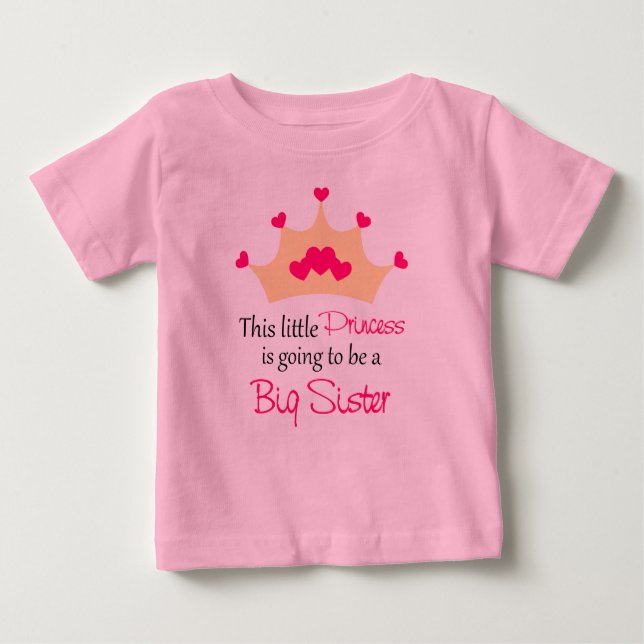 Big Sister To Be Princess Personalized T Shirt (Front)