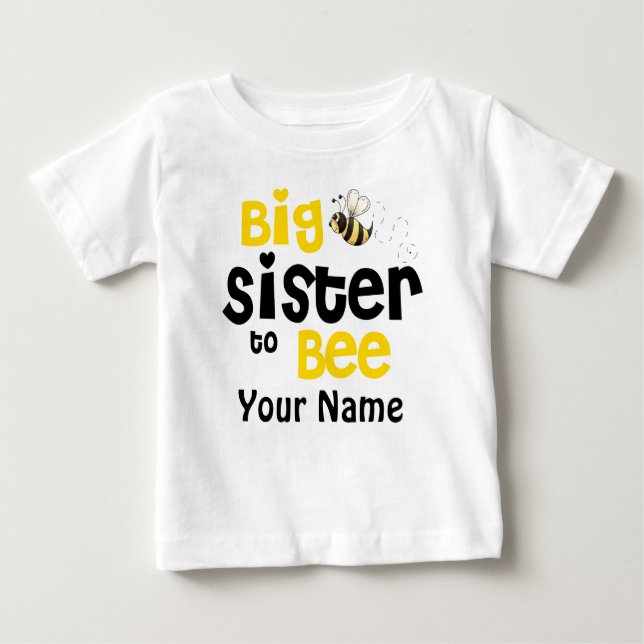 Big Sister to Bee Personalized T-shirt (Front)