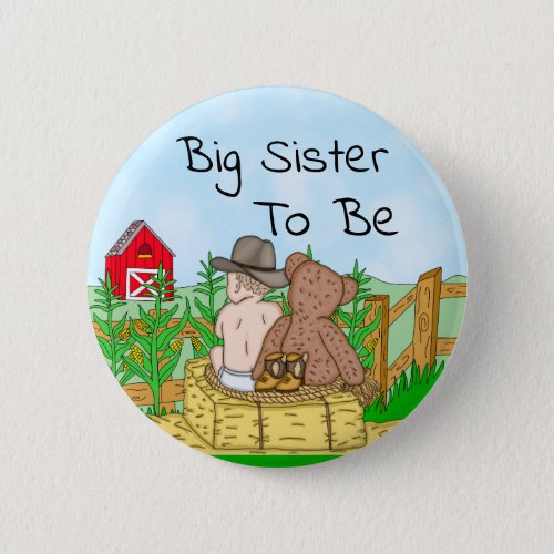 Big Sister to Boys Baby Shower  Button