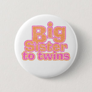 Big Sister to Twins Pinback Button