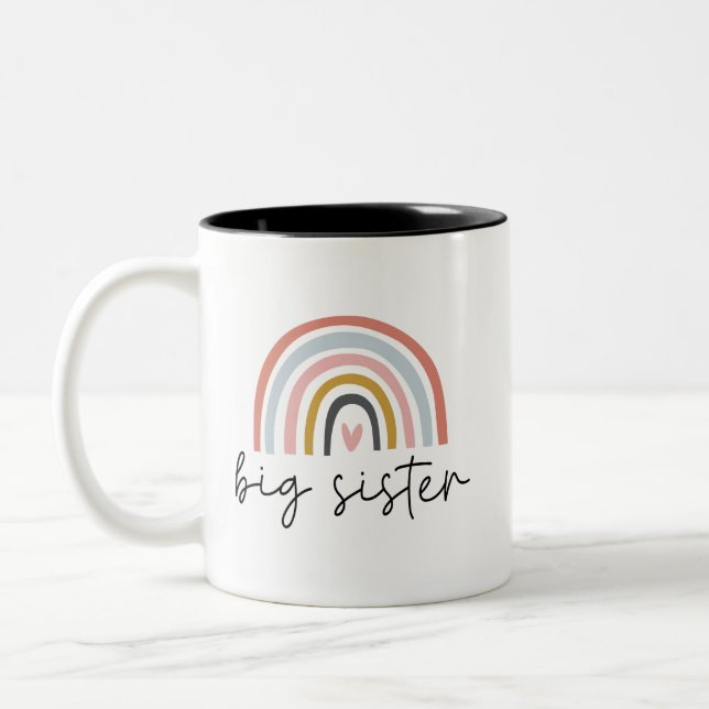 Big Sister Toddler  Sisters Kids  Two-Tone Coffee Mug (Left)