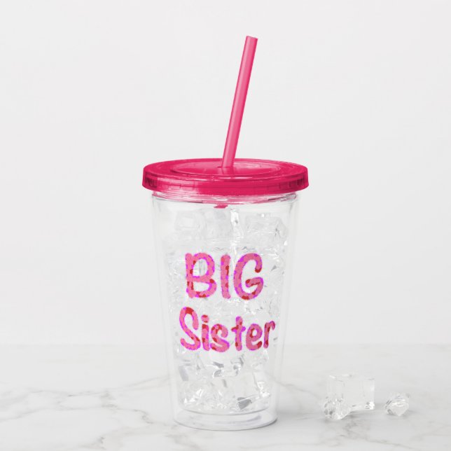 Big Sister Typography Acrylic Tumbler (Back Ice)