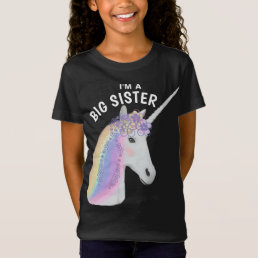 Big Sister Unicorn Black Pink T-Shirt