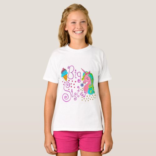 Big Sister Unicorn Kids T_shirt