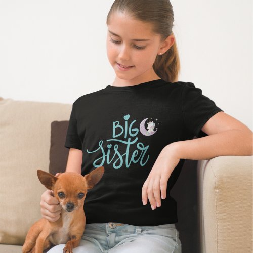 Big Sister Unicorn Moon Stars T_Shirt