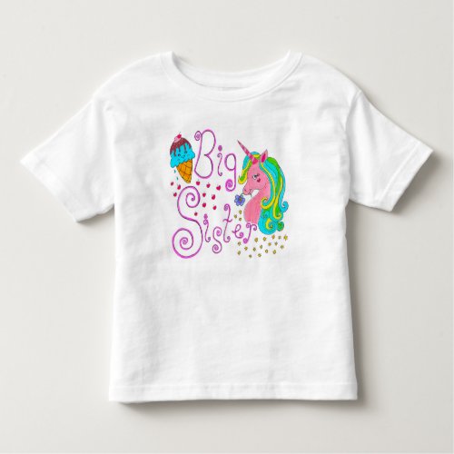 Big Sister Unicorn Toddler T_shirt