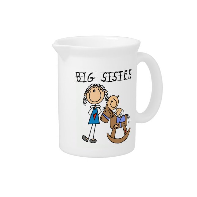 Big Sister With Baby Brother Gifts Beverage Pitcher (Right)
