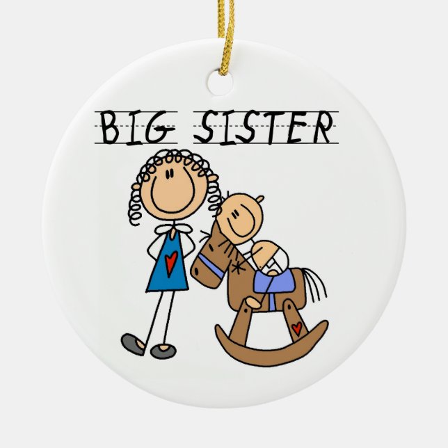 Big Sister With Baby Brother Gifts Ceramic Ornament (Front)
