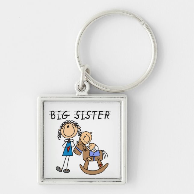 Big Sister With Baby Brother Gifts Keychain (Front)