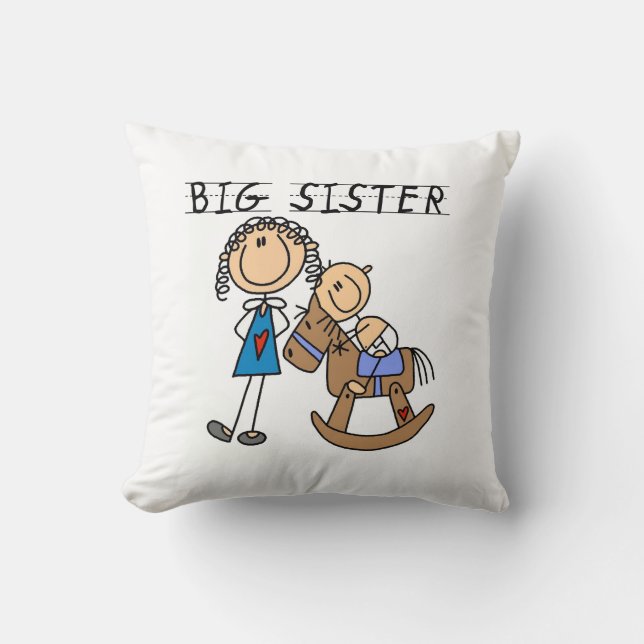 Big Sister With Baby Brother Gifts Throw Pillow (Front)