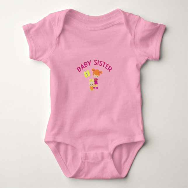 Big Sister with Baby Sister Butterfly Baby Bodysuit (Front)