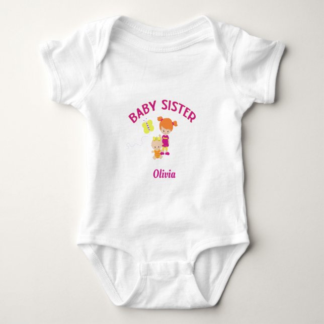 Big Sister with Baby Sister Custom Proud Sister  Bodysuit (Front)