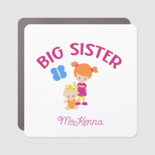 Big Sister with Baby Sister Personalized   Car Magnet