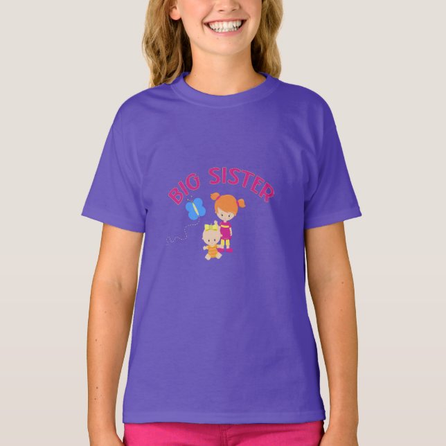 Big Sister with Baby Sister Proud Sibling T-Shirt (Front)