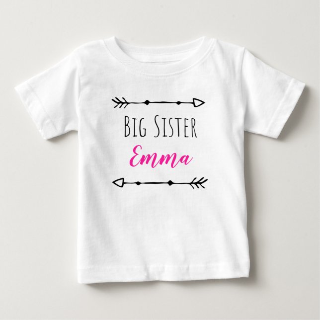 Big Sister with customizable name Baby T-Shirt (Front)
