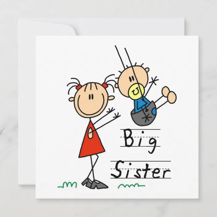 Sister Wall Art Decor Sister Personalised Gift Print Custom Family Gift Cartoon Family Drawing Sister Birthday Gift Big Sis Little Sis