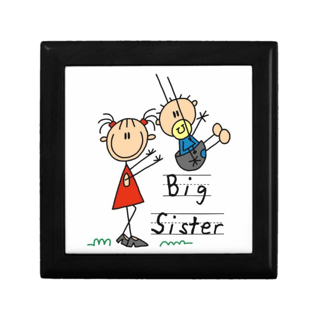 Big Sister with Little Brother Gifts Jewelry Box (Front)
