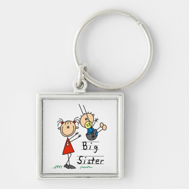 Big Sister with Little Brother Gifts Keychain (Front)