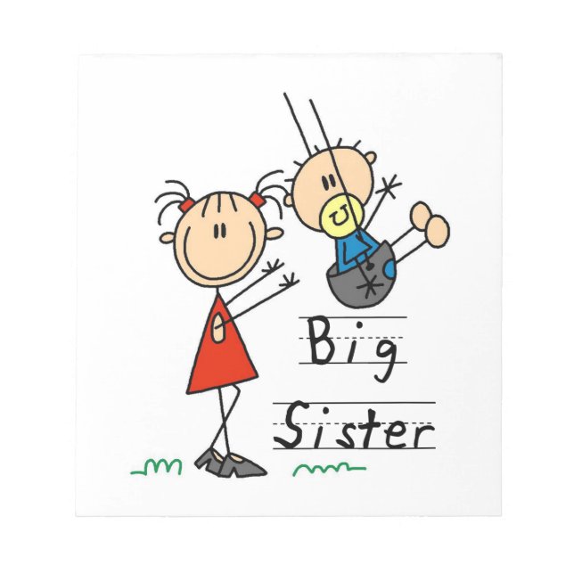 Big Sister with Little Brother Gifts Notepad (Front)